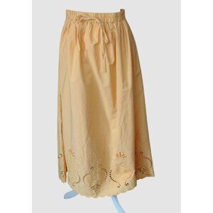 Moon River By Anthropologie Women's M Yellow Alyssa Maxi Skirt NWT Embroidered